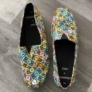 Limited Edition Toms x Monopoly Alpargata Slip-On Flats Mens 9 Multicolor Comfy