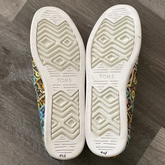 Limited Edition Toms x Monopoly Alpargata Slip-On Flats Mens 9 Multicolor Comfy