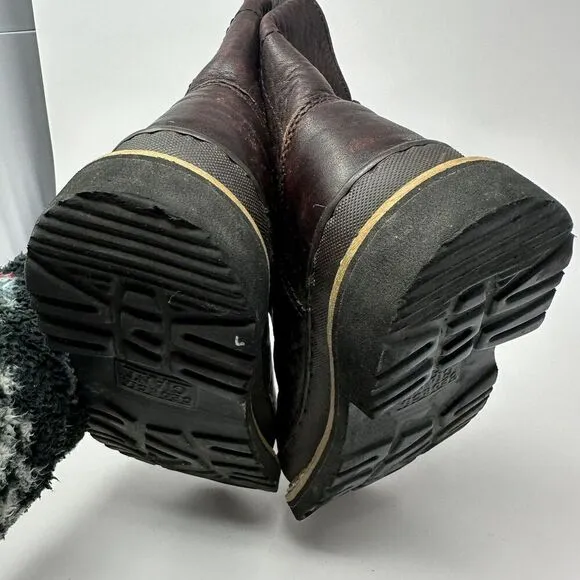 Little Georgia boots Giant Wellington Boys Sz 5.5 Brown Classic Leather Pull On