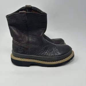 Little Georgia boots Giant Wellington Boys Sz 5.5 Brown Classic Leather Pull On
