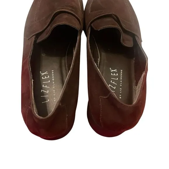 Lizflex by Liz Claiborne Womens Brown Suede Waterproof Driving Loafers Size 10M