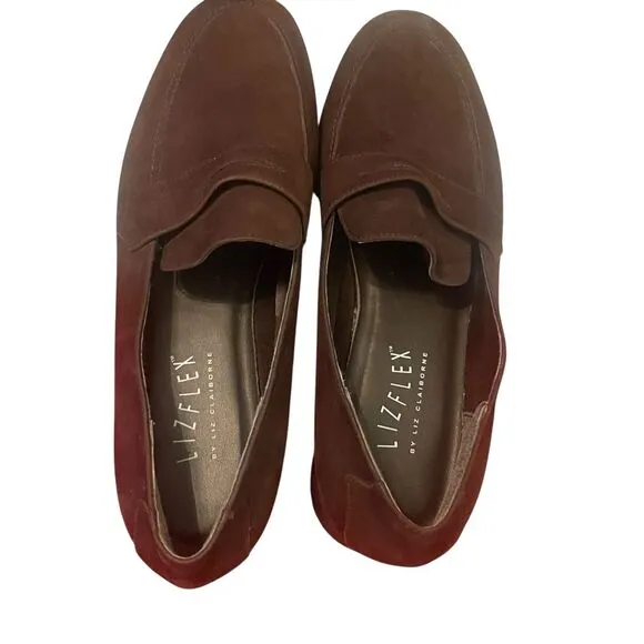 Lizflex by Liz Claiborne Womens Brown Suede Waterproof Driving Loafers Size 10M