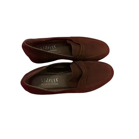 Lizflex by Liz Claiborne Womens Brown Suede Waterproof Driving Loafers Size 10M