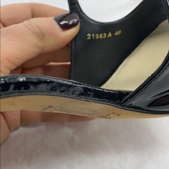 LK Bennett Sz 40 Peep Toe High Heel Black Sandals