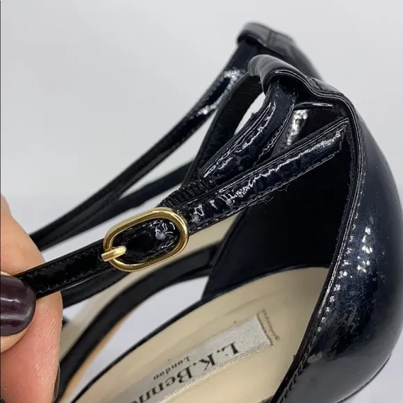 LK Bennett Sz 40 Peep Toe High Heel Black Sandals