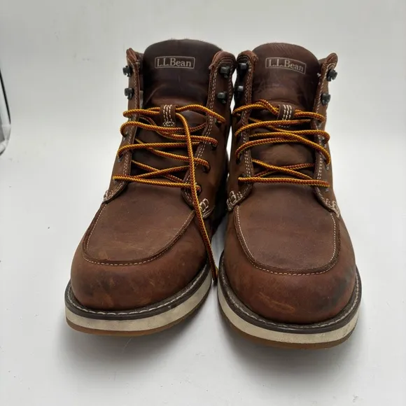 L.L. Bean Men’s 10.5 Brown Leather Stonington Moc Toe Boots