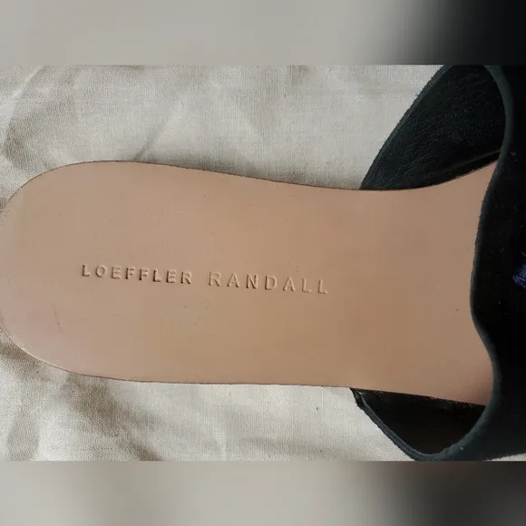 Loeffler Randall Black Flats with Navy/Black Tassels Women's Size 7.5B