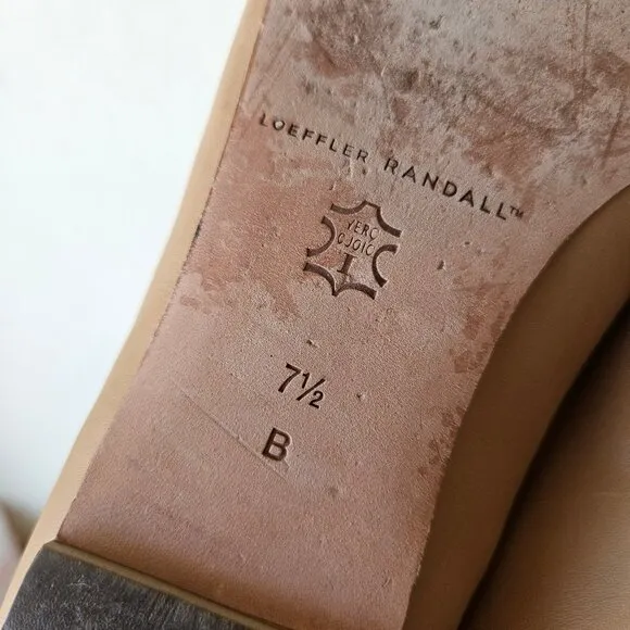Loeffler Randall Britta VA Beige Tan Black Leather Ballet Slip On Flats 7.5