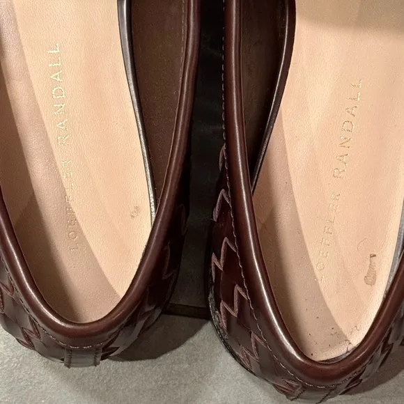 Loeffler Randall brown basket weave leather loafers size 7.5