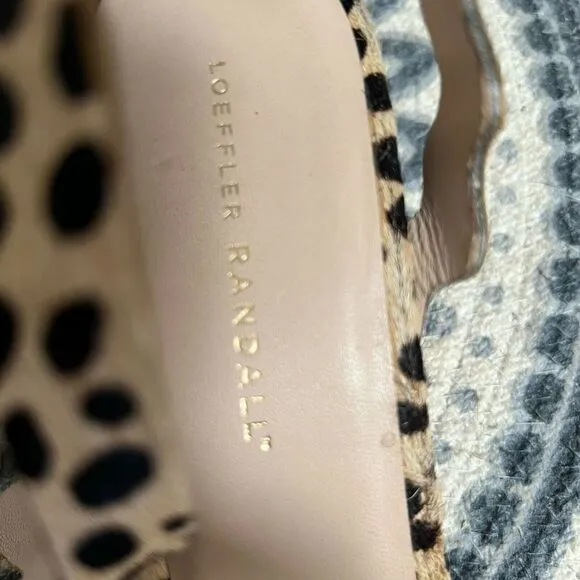 Loeffler Randall Piper Cheetah Print Wedge Ankle Strap Sandals Women's Size 10 B