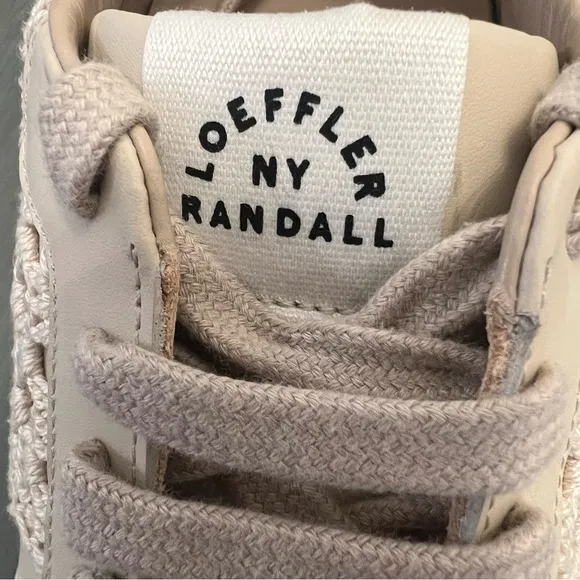 Loeffler Randall Tilda Crochet Low-Top Leather Sneaker Chunky Beige Lace-Up 7