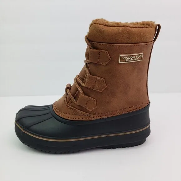 London Fog Collection Toddler Size 13 Brown Black Pull On Winter Snow Boots