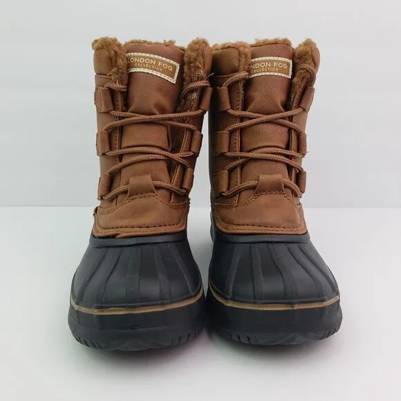 London Fog Collection Toddler Size 13 Brown Black Pull On Winter Snow Boots