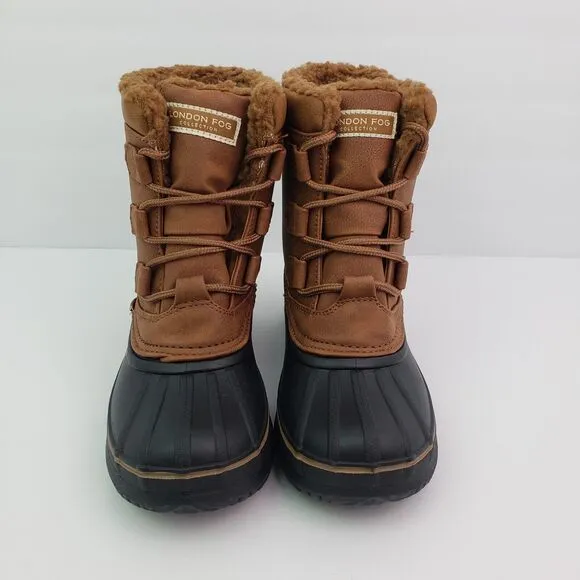 London Fog Collection Toddler Size 13 Brown Black Pull On Winter Snow Boots