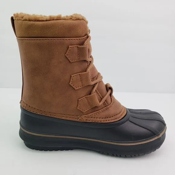 London Fog Collection Toddler Size 13 Brown Black Pull On Winter Snow Boots