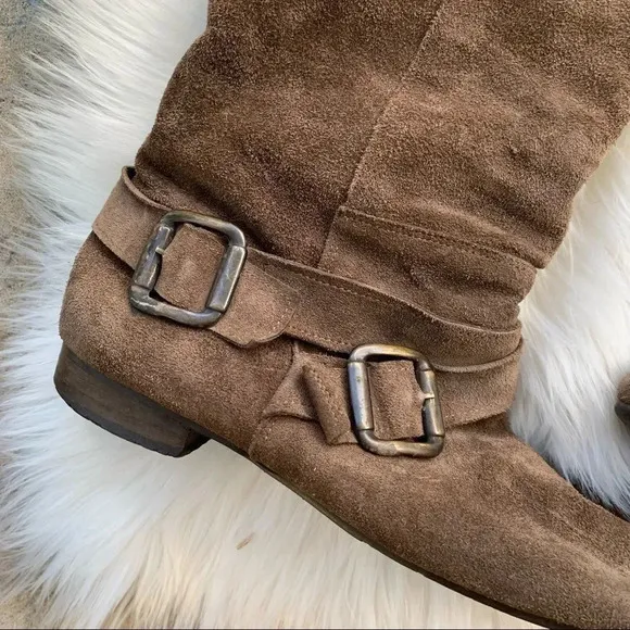 Loretta Vitale Tall Suede Pull On Boots