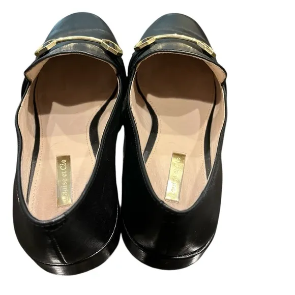 Louise Et Cie Bayne Loafers Womens‎ US 9.5W/41 Black Leather Slip On
