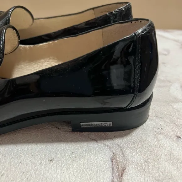 Louise Et Cie Womens Lo-Zanie Loafers Black Patent Leather Slip On Moc Toe 6.5