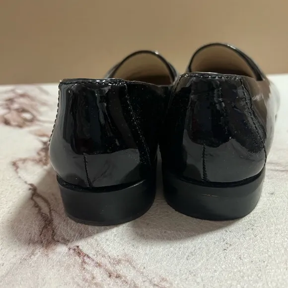 Louise Et Cie Womens Lo-Zanie Loafers Black Patent Leather Slip On Moc Toe 6.5