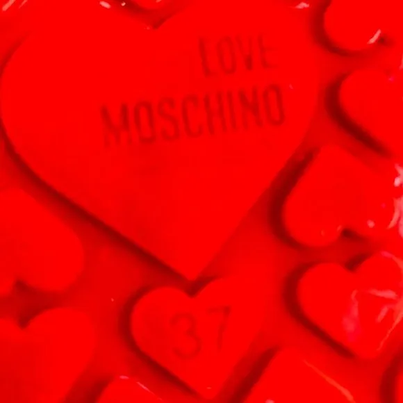 LOVE MOSCHINO LIPS AND HEARTS SLINGBACK ESPADRILLE SANDALS