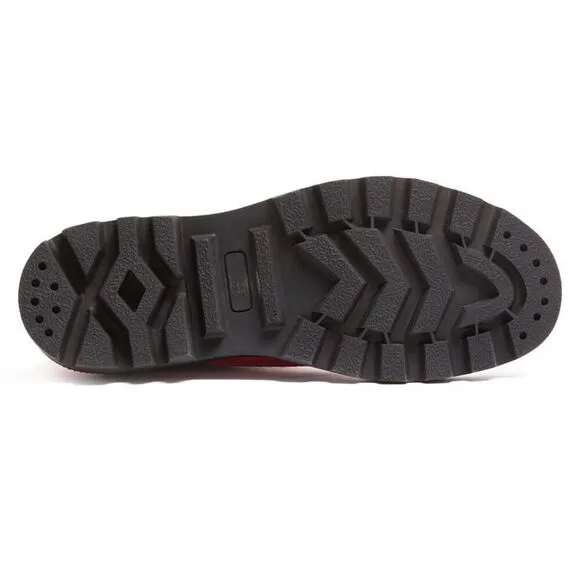 Love Moschino Red Lug Sole Embroidered Sneakers