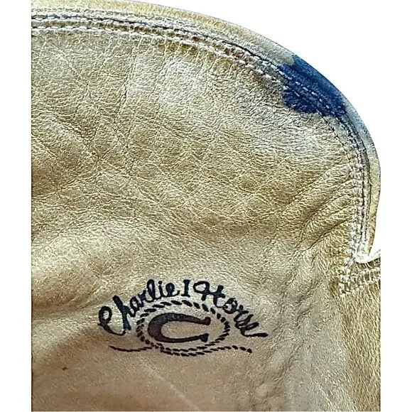 Lucchese Charlie 1 Horse Size  10 B Tan  Western Cowboy Heel I-4565 Boots RARE