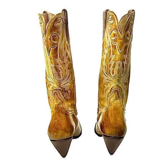 Lucchese Charlie 1 Horse Size  10 B Tan  Western Cowboy Heel I-4565 Boots RARE