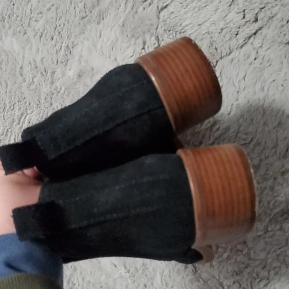Lucky Brand black suede ankle boots