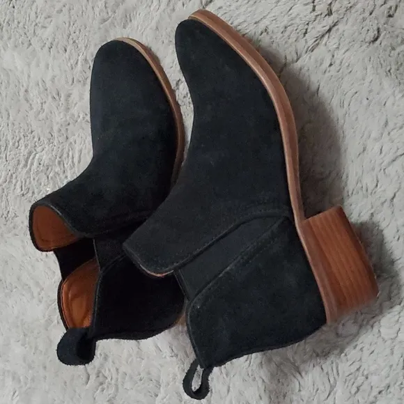Lucky Brand black suede ankle boots