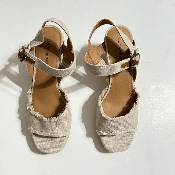 Lucky Brand Mindra Espadrille Wedge Sandal Size 9