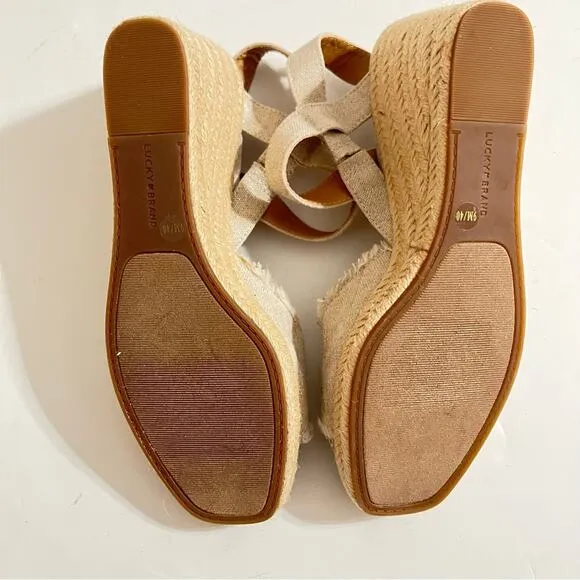 Lucky Brand Mindra Espadrille Wedge Sandal Size 9