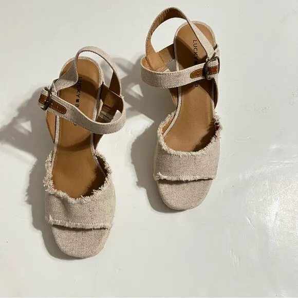 Lucky Brand Mindra Espadrille Wedge Sandal Size 9
