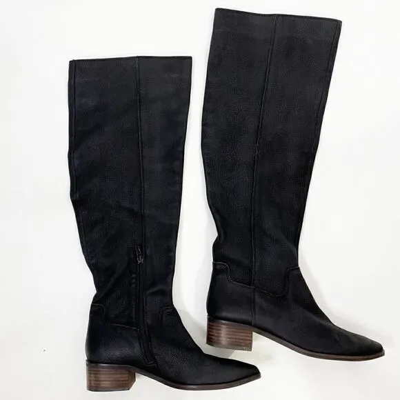 Lucky Brand Kitrie Pebbled Leather Boots in Black- size 7