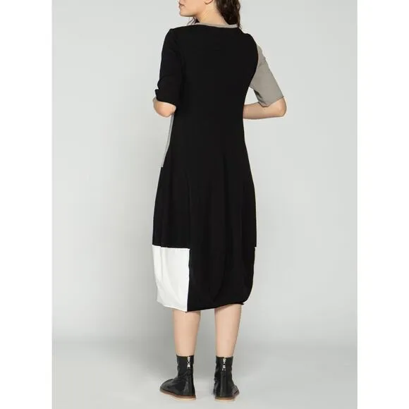 Luukaa Women's Block Midi Cotton Dress Size 16 NWT