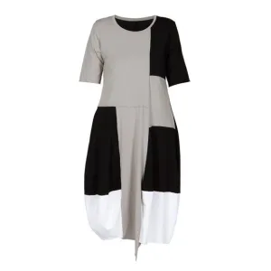 Luukaa Women's Block Midi Cotton Dress Size 16 NWT