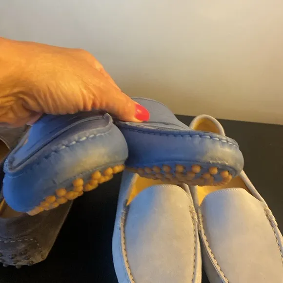 M. Gemi blue leather&amp;suede felize moccasin loafers size 9.5/10 US 3 available