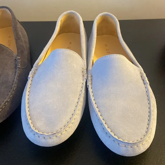M. Gemi blue leather&amp;suede felize moccasin loafers size 9.5/10 US 3 available