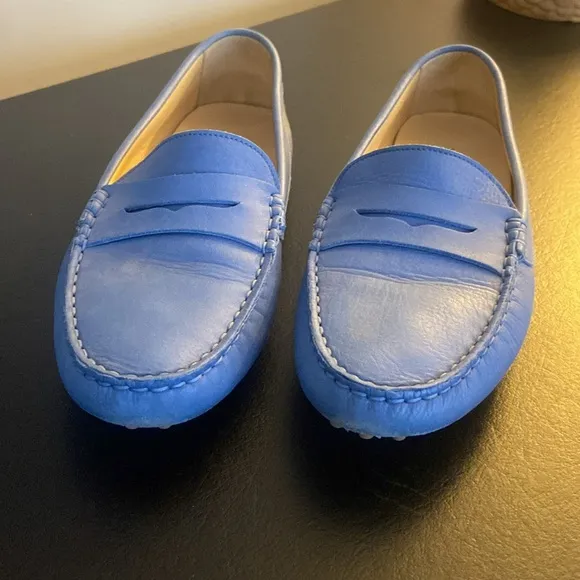 M. Gemi blue leather&amp;suede felize moccasin loafers size 9.5/10 US 3 available