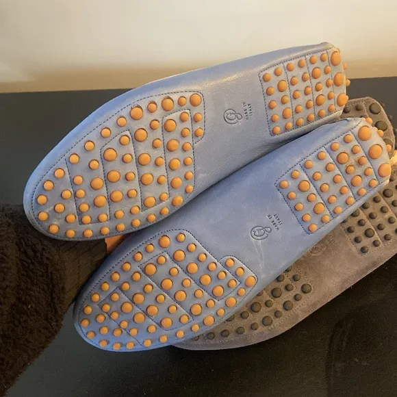 M. Gemi blue leather&amp;suede felize moccasin loafers size 9.5/10 US 3 available