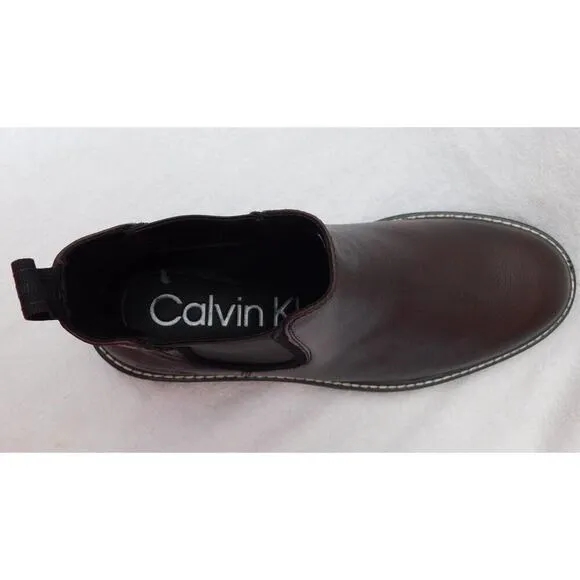 M2 Calvin Klein Dark Brown Men's Letrel Almo Boots Size 10
