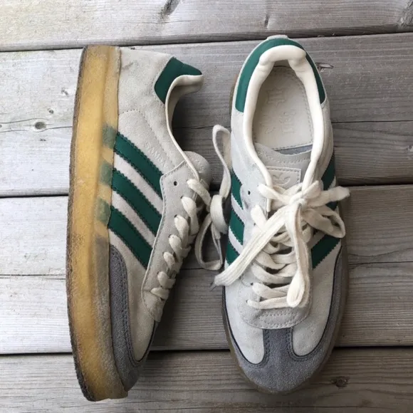 M7 W8 Adidas Clarks Sambas Ronnie Fieg Chalk Sneakers White Green Gum Sole