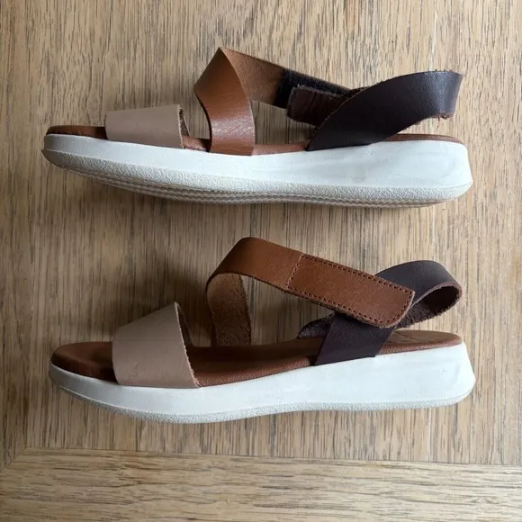 MAD MAD Leather Sandals Strappy Ankle  Made in Spain Brown SZ EU 35; US 5