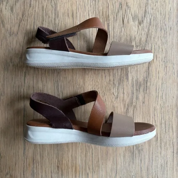 MAD MAD Leather Sandals Strappy Ankle  Made in Spain Brown SZ EU 35; US 5