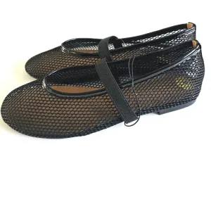 Madden Girl Black Mesh Ballet Flats