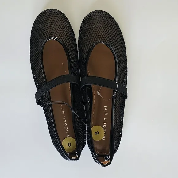 Madden Girl Black Mesh Ballet Flats