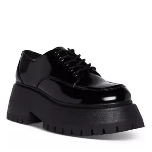 Madden Girl Lace-Up Lug Platform Black OxfordLoafers(Size 7)
