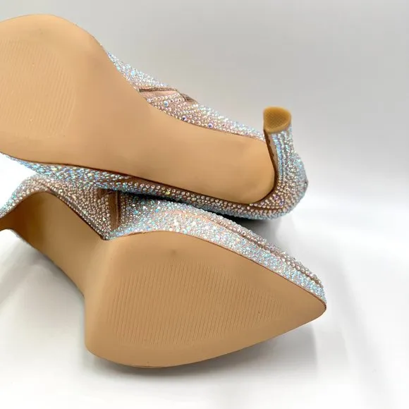 Madden Girl Womens 7M Lorile Blush Jewel Encrusted Platform Ankle Boots Shoes