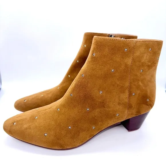 Madewell Bea Suede Studded Ankle Boots 8 EUC