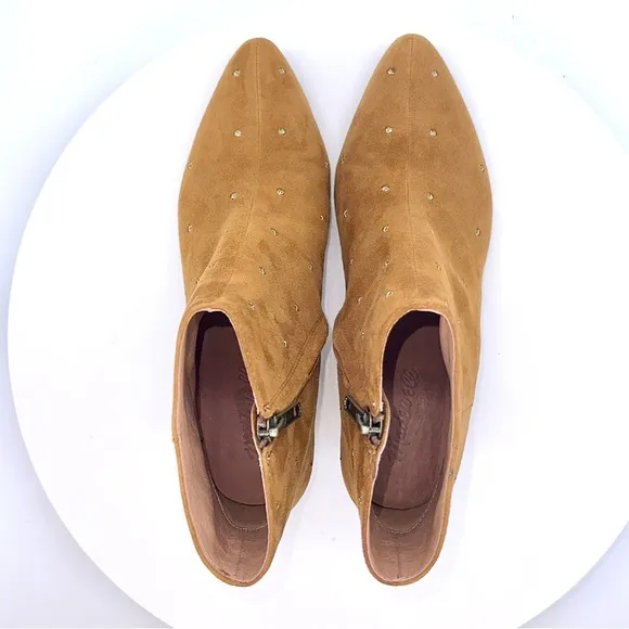 Madewell Bea Suede Studded Ankle Boots 8 EUC