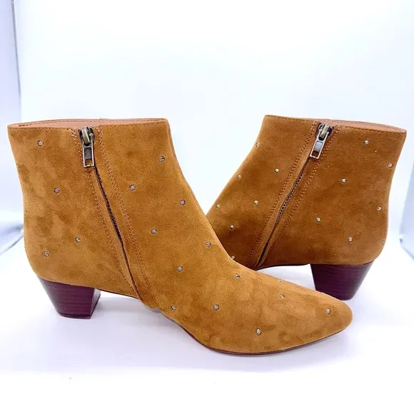 Madewell Bea Suede Studded Ankle Boots 8 EUC